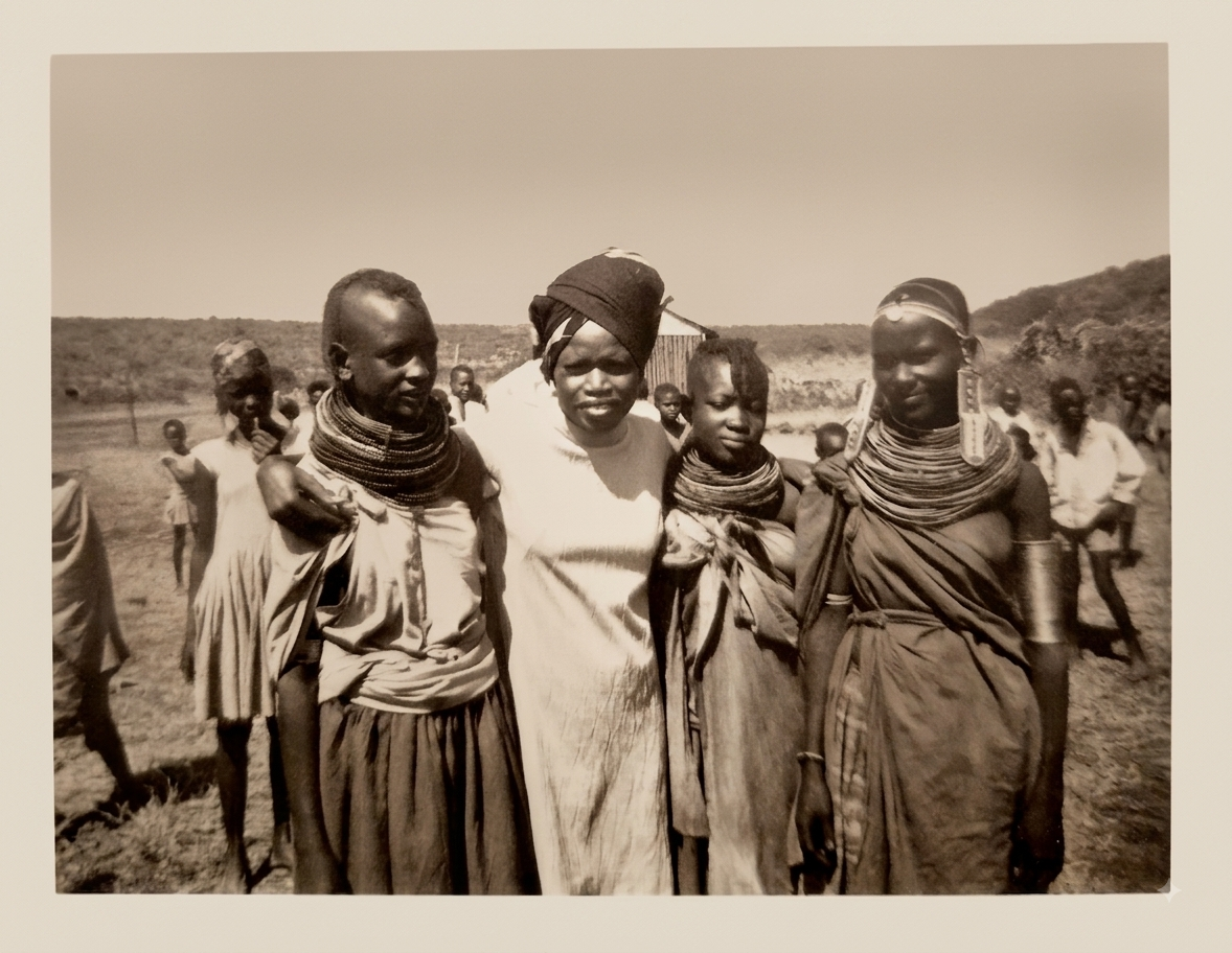 Mary Munei with Samburu women at the International Work Camp in Kirimon, 1971